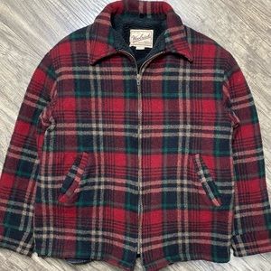 Vintage WOOLRICH Men’s Sherpa Lined Plaid Wool Jacket Made in USA Size Large